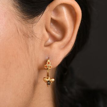 AA Kanchanaburi Blauer Saphir, AAA Mexikanischer Purpurroter Feueropal Ohrringe 925 Silber 750 Gelb Vergoldet ca. 0.24 ct