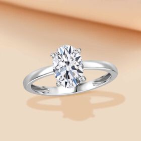 LUXURIANT SGL zertifizierter VS-EF Labor Ovalschliff Diamant Ring in 950 Platin - 2 ct.