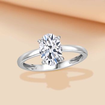 LUXURIANT SGL zertifizierter VS-EF Labor Ovalschliff Diamant Ring in 950 Platin - 2 ct.