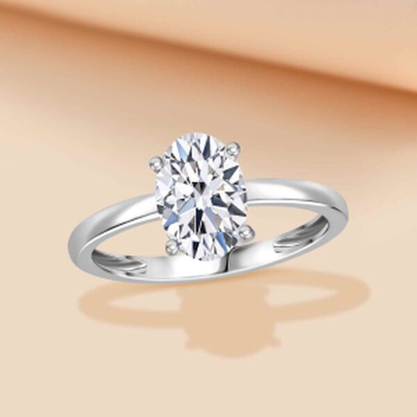 LUXURIANT SGL zertifizierter VS-EF Labor Ovalschliff Diamant Ring in 950 Platin - 2 ct. image number 2