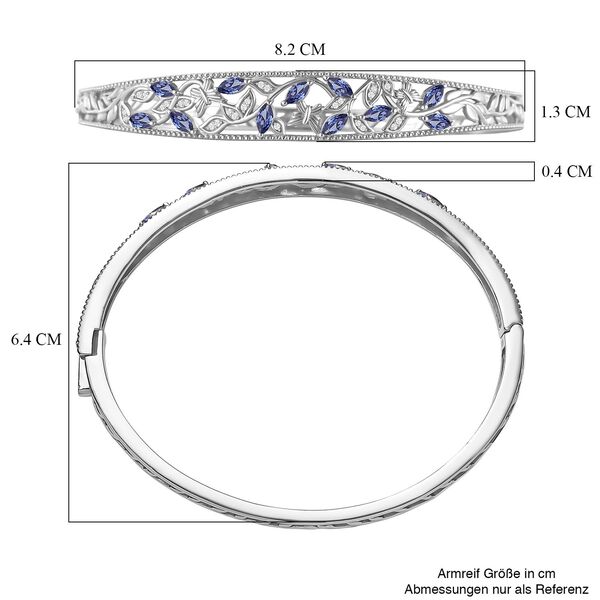 Tansanit Zirkonia und wei&szlig;er Zirkonia-Armreif, 19 cm image number 6