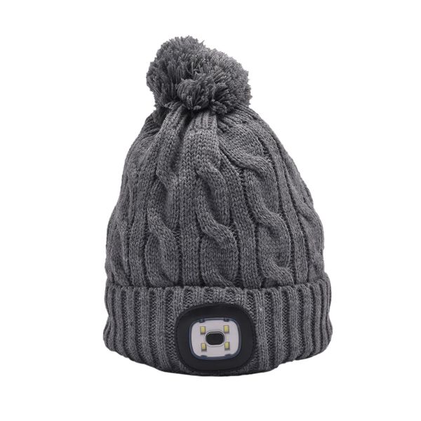 Beanie M&uuml;tze mit LED-Kopflichtfunktion, Grau image number 3
