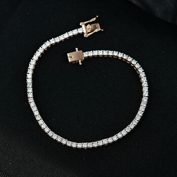 LUXURIANT SGL zertifiziertes VS-EF Labor Diamant 19cm Armband, 925 Silber 750 Ros&eacute;gold Vermeil - 4 ct.