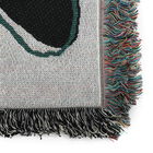 Handgewebte Jacquard-Decke mit Fransen, 100% Baumwolle, Palmenmuster, Grün und Elfenbein image number 4