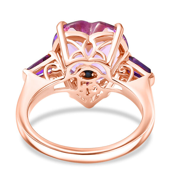 GP Amore Kollektion- AA Rose De France Amethyst, afrikanischer Amethyst und blauer Saphir Ring - 6,42 ct. image number 7