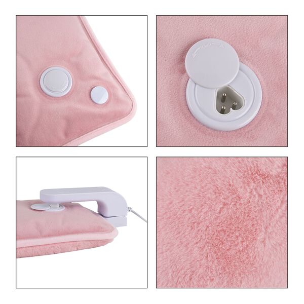 Elektrische Wärmflasche mit Plüschbezug und Ladefunktion, 19x27cm, Rosa image number 8