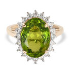 AAA natürlicher Peridot und Zirkon-Ring, 375 Gelbgold  ca. 7,92 ct image number 0