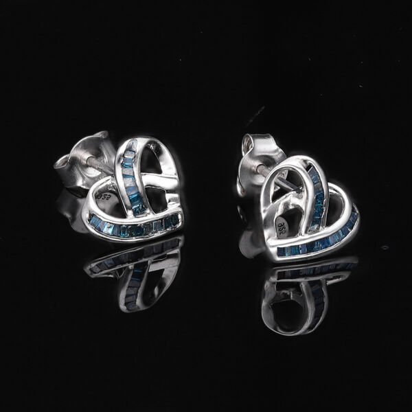 Blaue Diamant-Ohrstecker - 0,15 ct. image number 2