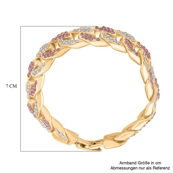 Weißer Kristall Armband ca. 19 cm Std Gelb image number 4