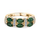LUXURIANT DIAMOND AAA Sambischer Smaragd, Lab Grown Diamant Ring 375 Gold (Größe 21.00) ca. 1.41 ct