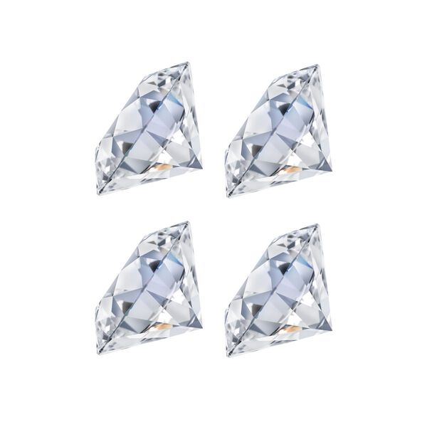 4er-Set- Ungefasste Rund-Moissanit-Edelsteine im Facettenschliff - 1,74 ct. image number 3