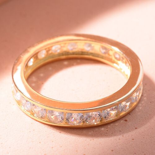 Lustro Stella - Weißer Zirkonia Ring, 925 Silber vergoldet (Größe 16.00) ca. 3,96 ct image number 1