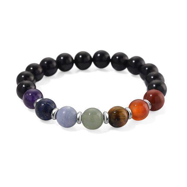 Shungit, Mehrfarbig Edelsteine Armband ca. 18 cm ca. 120.00 ct