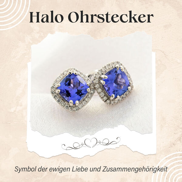 RHAPSODY AAAA Tansanit und VS-EF Diamant Ohrringe in 950 Platin - 2,35 ct. image number 2