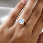 Premium Regenbogen Mondstein Solitär Ring 925 Silber platiniert  ca. 1,81 ct image number 2