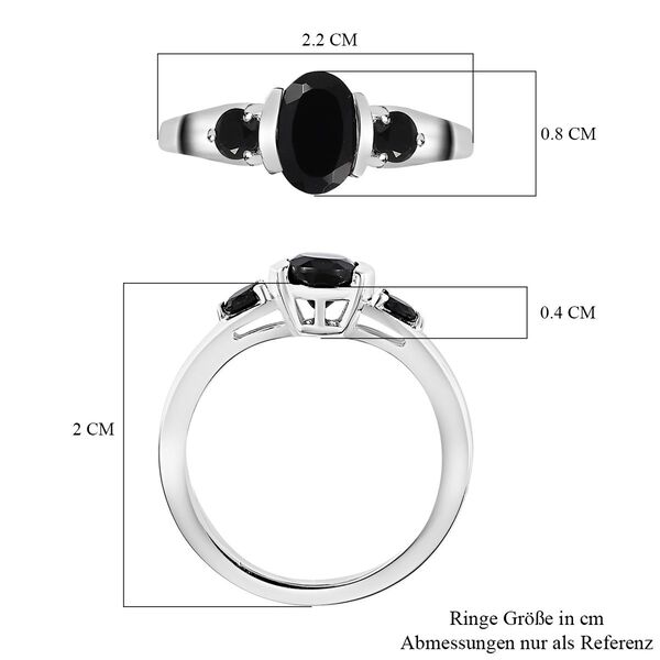 Schwarzer Spinell Ring, 925 Silber, (Gr&ouml;&szlig;e 20.00), ca. 1.17 ct image number 7