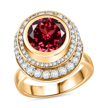 D'Joy Labor Padparadscha Saphir und Zirkon Ring - 6,39 ct.