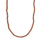 Hessonit Granat Halskette ca. 50 cm 925 Silber rhodiniert ca. 42.00 ct