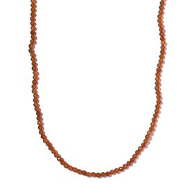 Hessonit Granat Halskette ca. 50 cm 925 Silber rhodiniert ca. 42.00 ct