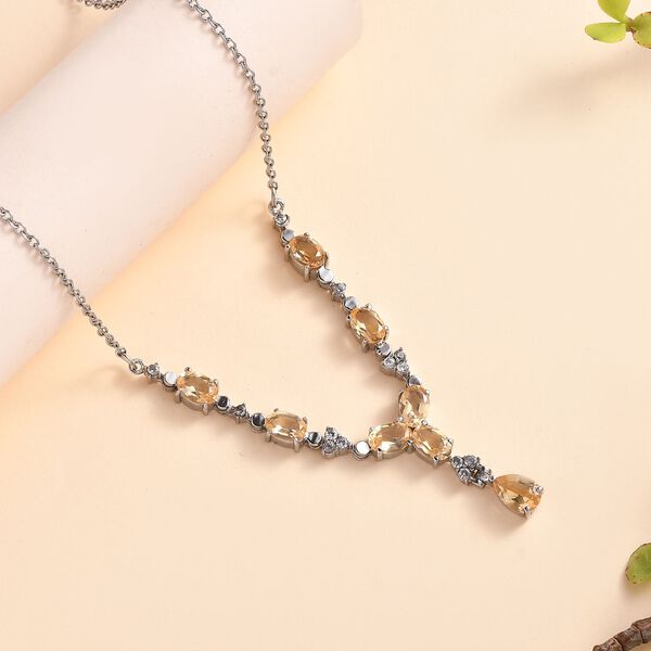 Citrin Halskette ca. 45 cm Edelstahl ca. 4.51 ct image number 2