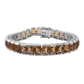 Citrin Armband ca. 19 cm 925 Silber rhodiniert ca. 32,34 ct.