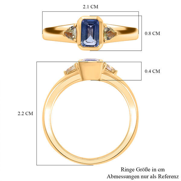 Pfau Tansanit und grüner Tansanit Ring - 0,85 ct. image number 7