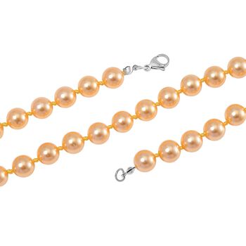 Goldene Muschelkernperlen Halskette, 100 cm