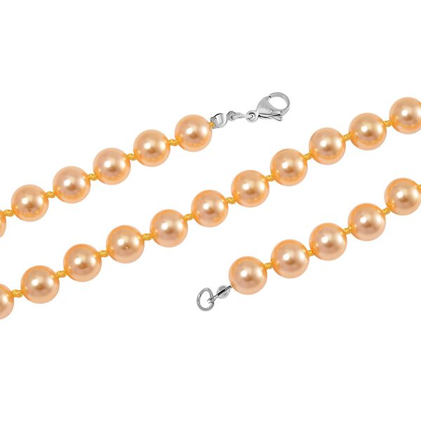 Goldene Muschelkernperlen Halskette, 100 cm image number 4