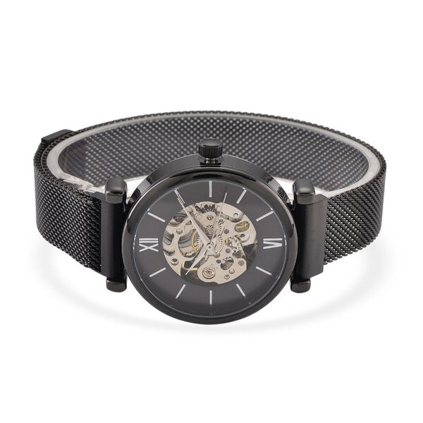 GENOA TIME V2 Automatik-Mechanische Uhr, weißes Sonnenschliff-Zifferblatt, Wasserdicht, Schwarz image number 4