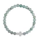 Grünes Aventurin Armband, ca. 19 cm, reiner Edelstahl ca. 65.00 ct