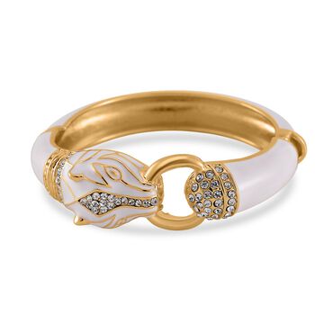 Wei&szlig;er Kristall Armreif ca. 18.5 cm emailliert