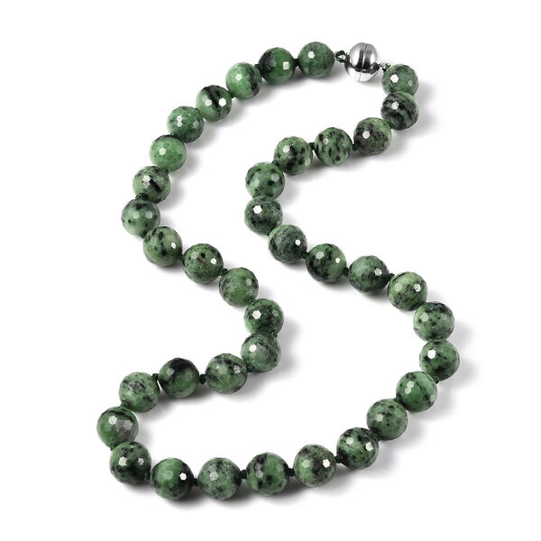 Rubin Zoisit Perlen Halskette in Silber image number 4