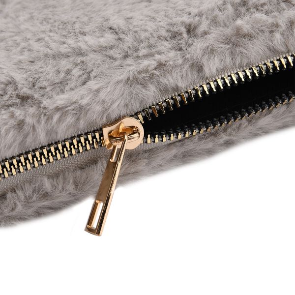 Kunstfell Brieftasche, Dunkelblau image number 6