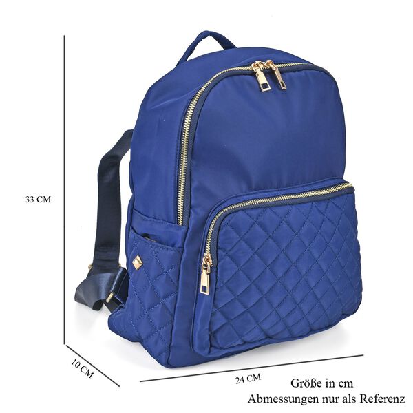 Nylon-Rucksack mit Smartem Ordnungssystem, wasserabweisendem Nylon, verstellbaren Schultergurten, Gr&ouml;&szlig;e: 24x10x33cm, Blau image number 5
