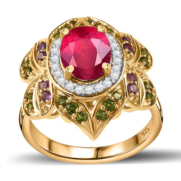 Afrikanischer Rubin und Chromdiopsid Ring, ca. 3.49 ct image number 4