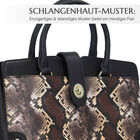 Echtleder Tasche mit Schlangenhaut-Muster, 32x12x23 cm, Schwarz und braun image number 5