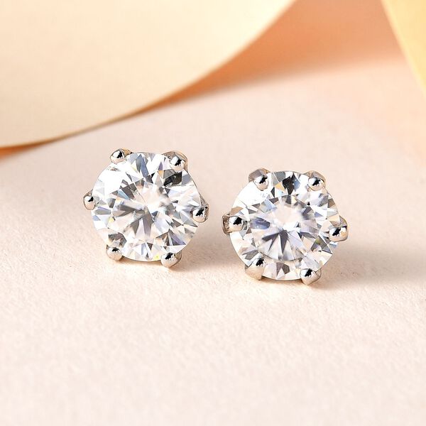 Funkelnde K&ouml;nigin- Nugget Moissanit Ohrringe- 3,56 ct. image number 2