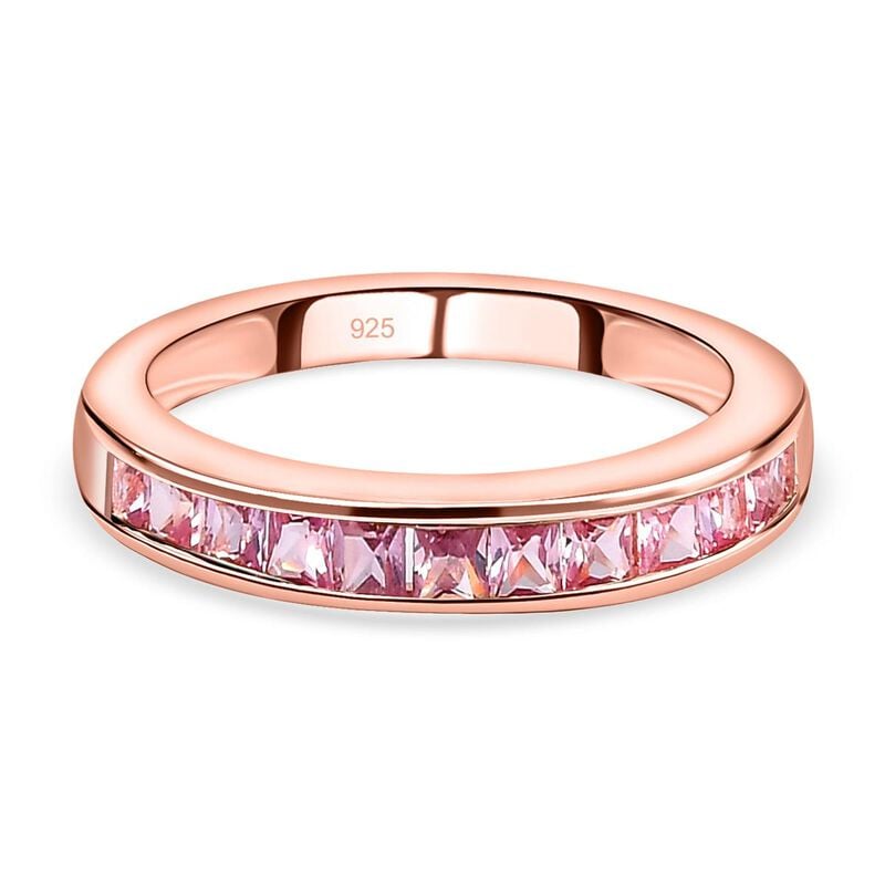 Rosa Saphir-Ring, 925 Silber rosévergoldet, ca. 0,78 ct image number 0