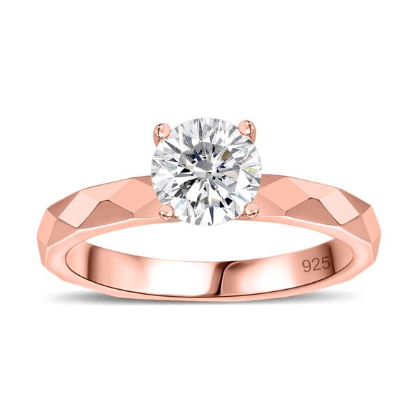 Moissanit Ring, 925 Silber mit Roségold Vermeil - 0,92 ct. image number 4