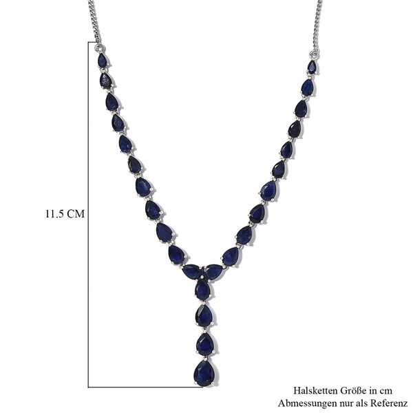 Masoala Saphir-Halskette, 45 cm, 925 Silber platiniert, 24,01 ct. image number 6
