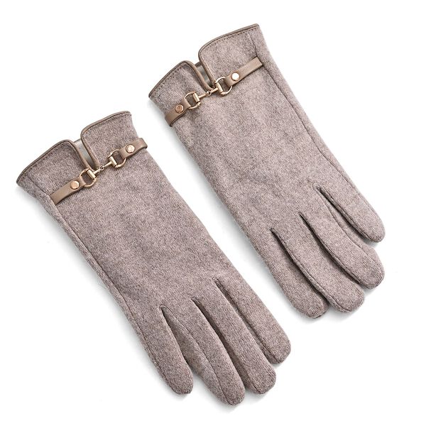Kaschmir-Handschuhe mit Touchscreen-Funktion, Karomuster, Onesize, Braun image number 0