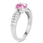 Premium Ilakaka Rosa Saphir und Zirkon Ring, 925 Silber platiniert, 1,49 ct. image number 4