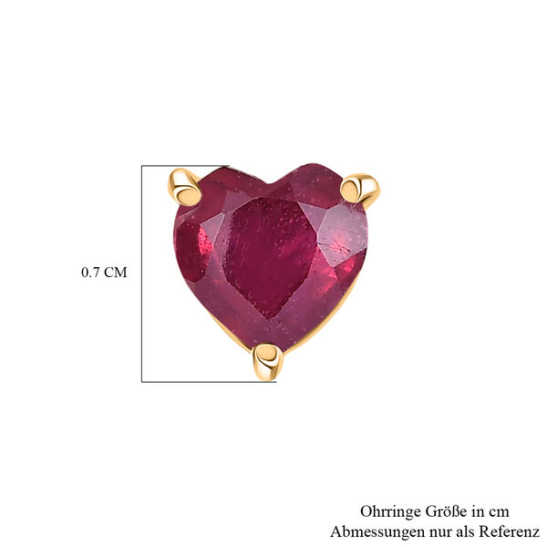 D'Joy afrikanische Rubin Ohrringe, 925 Silber Goldton - 2,44 ct. image number 5