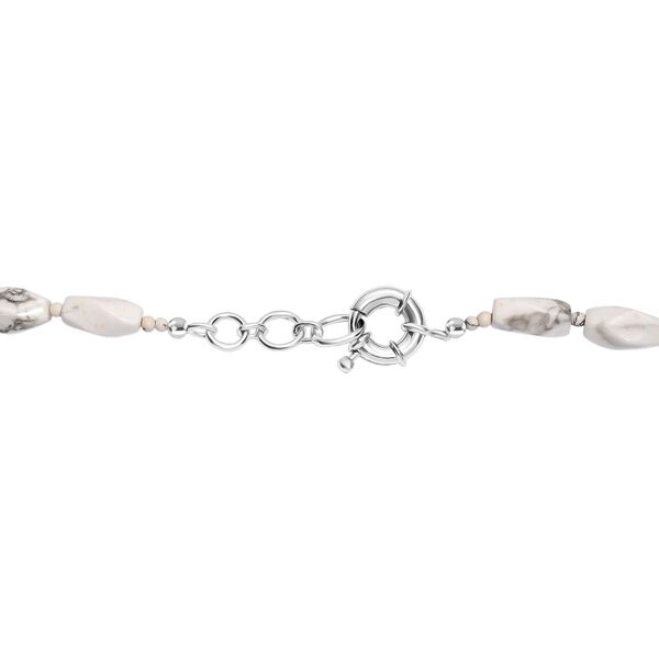 Wei&szlig;er Howlit Halskette ca. 50 cm Nickelfreies Messing platiniert ca. 180.00 ct image number 5