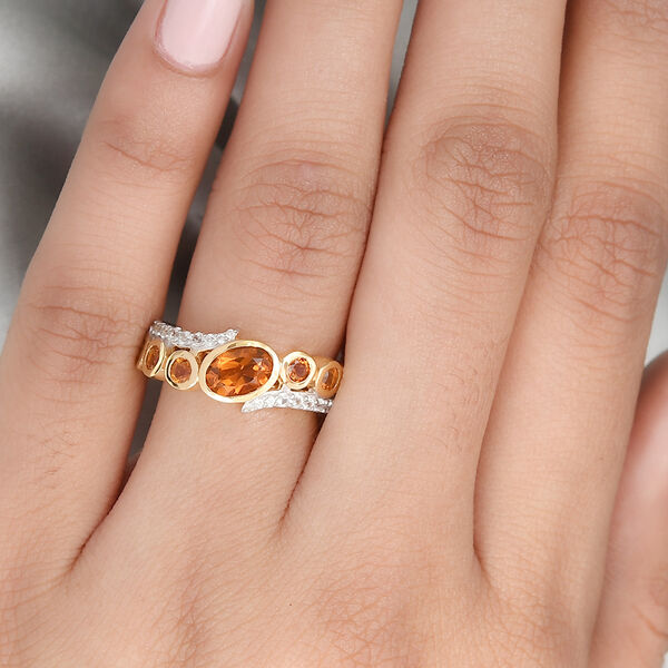 Madeira Citrin Ring 925 Silber vergoldet  ca. 1,57 ct image number 3