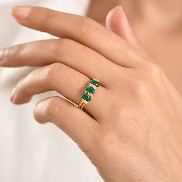 D'Joy Smaragd Triplett Quarz Ring - 1,69 ct. image number 2