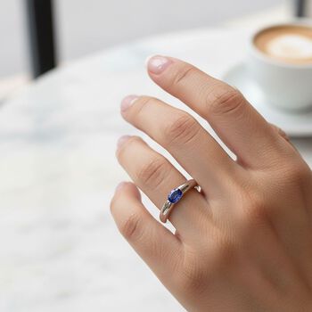 D'Joy AA Tansanit Ring 925 Silber rhodiniert (Gr&ouml;&szlig;e 18.00) ca. 0,23 ct