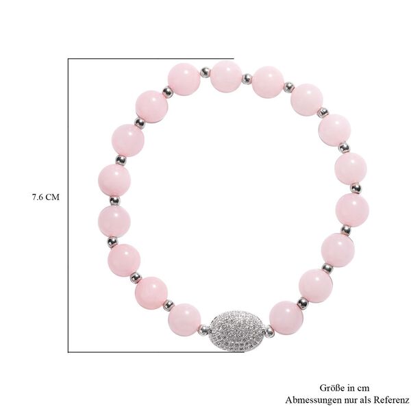 Rosenquarz und weißes Zirkonia Armband, ca. 16.5 cm, Kupfer ca. 62,50 ct image number 4