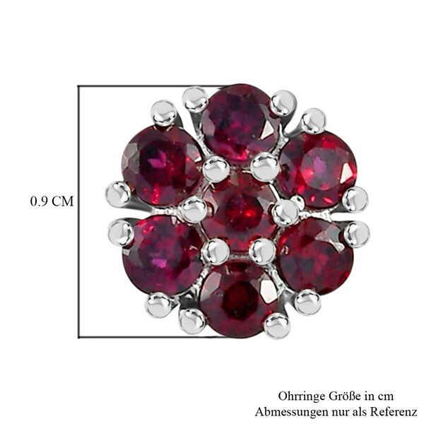 Anthill Granat Silber Floral Ohrstecker 1,20 Ct image number 5