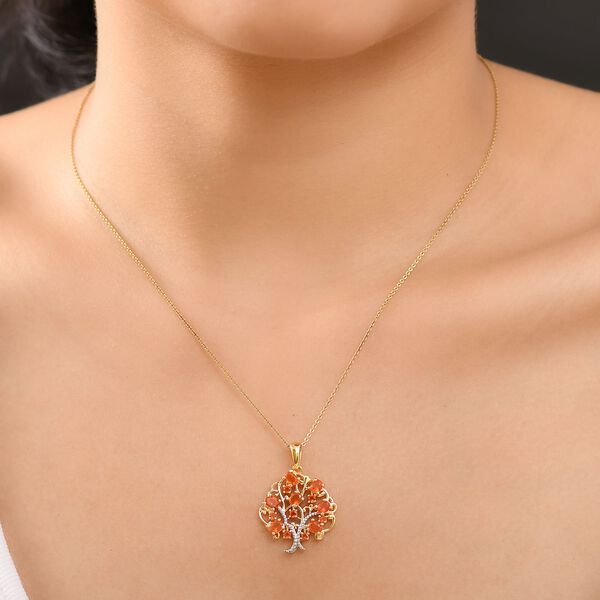 AAA Blaze-Feueropal Anhänger 925 Silber 750 Gelbgold Vermeil ca. 0.99 ct image number 3